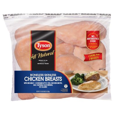 Tyson Boneless Skinless Chicken Breast (10 lbs.) - Sam's Club