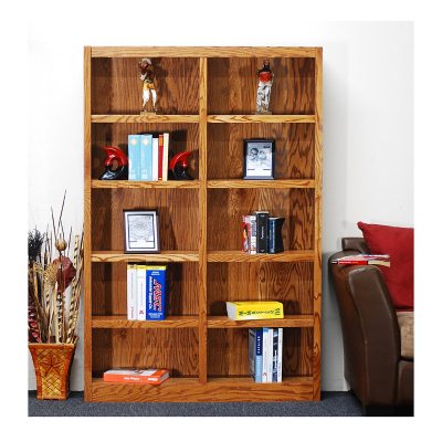A. Joffe 10-Shelf Double Wide Bookcase, Dry Oak - Sam's Club