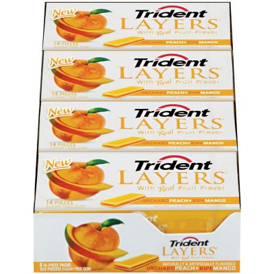 Trident Layers® Orchard Peach + Ripe Mango Sugar Free Gum - 14 pc. - 8 ...