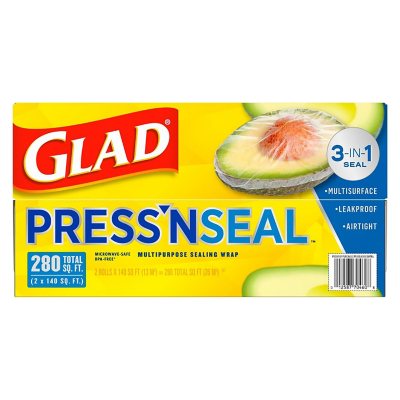 wrap seal press glad food plastic foil pack sq ft pk aluminum square club feet foot roll samsclub details sam