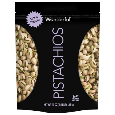 Wonderful Salt and Pepper Pistachios (40 oz.) - Sam's Club