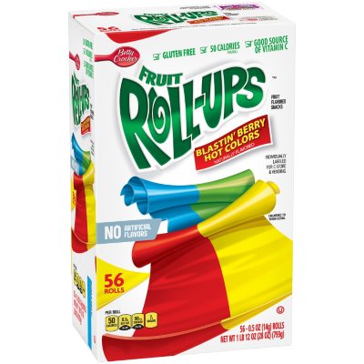 Betty Crocker Fruit Roll-Ups Blastin' Berry Hot Colors Fruit Snacks (0. ...