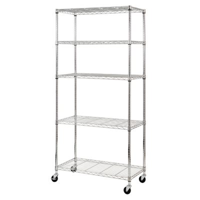 Sandusky Heavy Duty 5-Level Mobile Shelving Unit - Chrome - Sam's Club