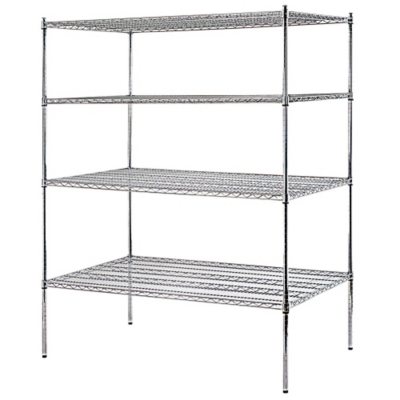 Sandusky Heavy Duty 4-Level NSF Certified Wire Shelving - Chrome (74