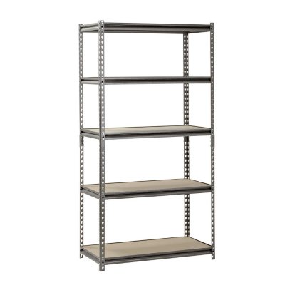 Muscle Rack 5-Shelf Heavy-Duty Steel Shelving – 36″W x 18″D x 72″H