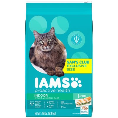 Iams Indoor Weight & Hairball Care Dry Cat Food (18 lbs ...