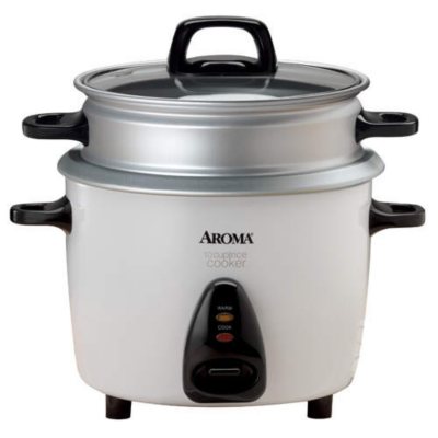 Aroma 10-Cup Rice Cooker & Food Steamer - White - Sam's Club