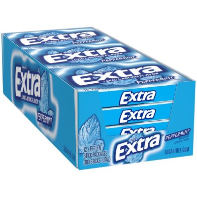 Extra Peppermint Sugar-Free Gum (15 ct., 12 pks.) - Sam's Club