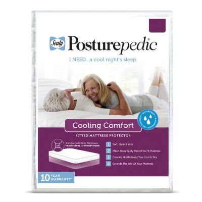 Sealy Posturepedic Cooling Comfort Waterproof Mattress Protector ...