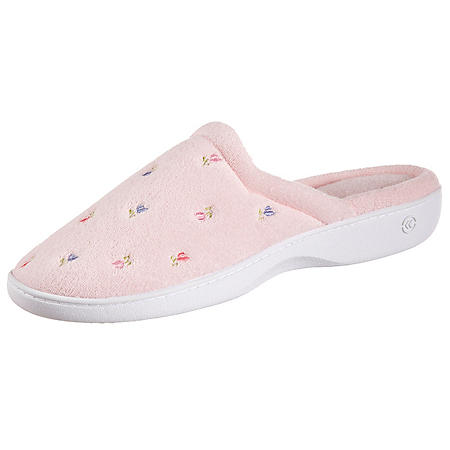 Isotoner Women's Embroidered Terry Secret Sole Clog Slippers - Sam's Club