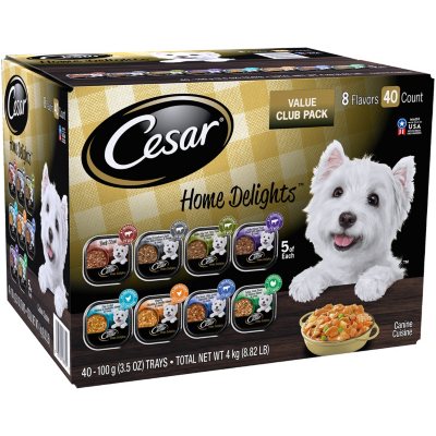 Cesar Home Delights Wet Dog Food, 8 Flavor Variety Pack in Sauces (3.5 oz., 40 ct.) - Sam's Club