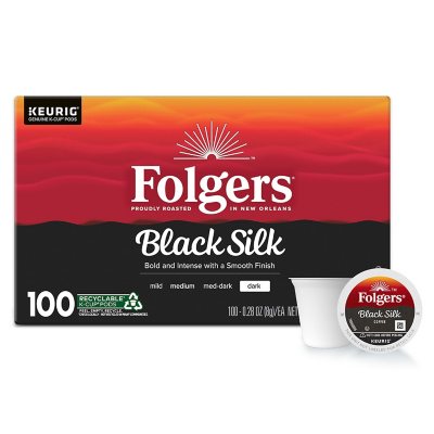 Folgers Black Silk Coffee K-Cups, Dark Roast (100 ct.) - Sam's Club