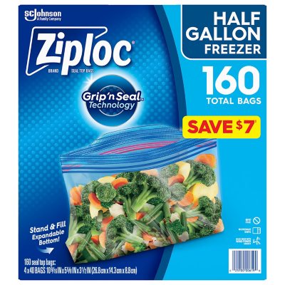 Ziploc Half Gallon Freezer Bags (160 ct.) - Sam's Club