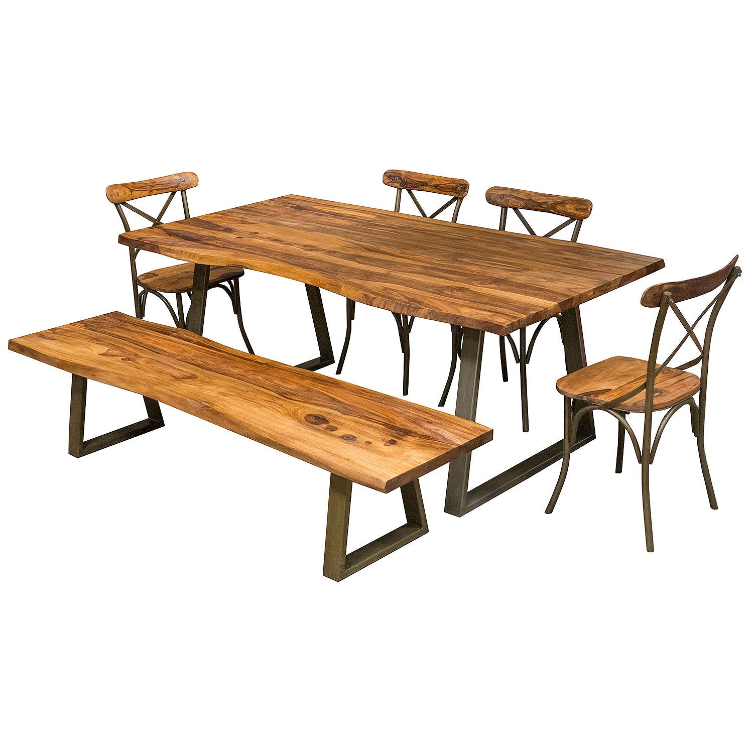 AmeriHome Handcrafted Rosewood 6-Piece Dining Set