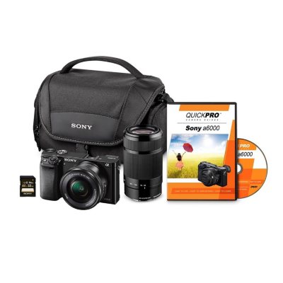 Sony A6000 24mp Interchangeable Two Lens Bundle With 16 50mm 55 210mm