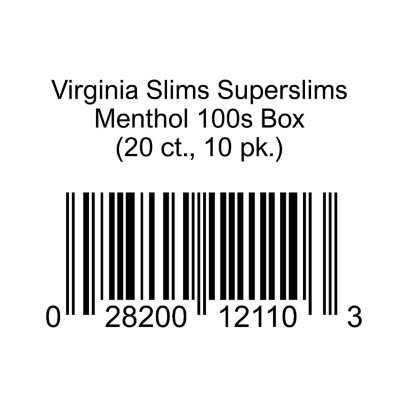 Virginia Slims Superslims Menthol 100s Box (20 ct., 10 pk.) - Sam's Club