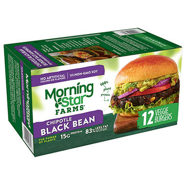 MorningStar Farms Chipotle Black Bean Burger (50.8 oz., 12 ...