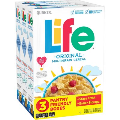 Quaker Life Cereal, Original (18 Oz., 3 Pk.) - Sam's Club