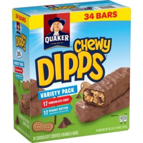 Quaker Chewy Dipps Granola Bars Variety Pack (34 ct.) - Sam's Club