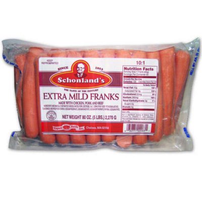 Schonland's Extra Mild Hot Dogs (5 lb.) - Sam's Club