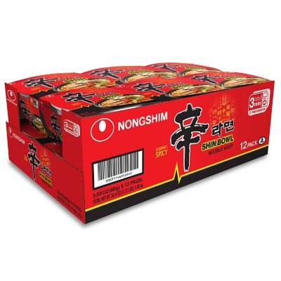 Nongshim Shin Bowl Noodle Soup (3.03 Oz. Bowl, 12 Ct.) - Sam's Club