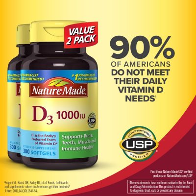 d3 vitamin nature iu 1000 softgels twinpack walmart sam club