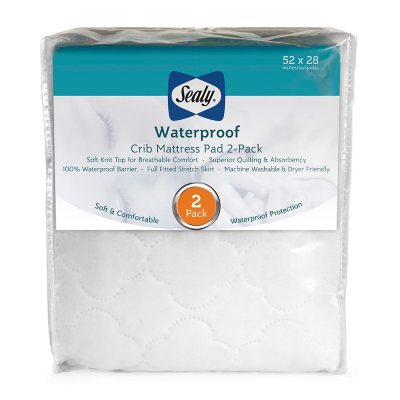 Sealy Waterproof Crib Mattress Pad, 2-Pack Export - Sam's Club