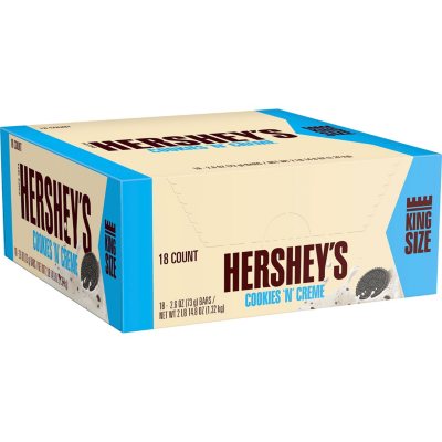 Hershey's Cookies 'n' Creme King Size Candy Bars (2.6 oz., 18 ct ...