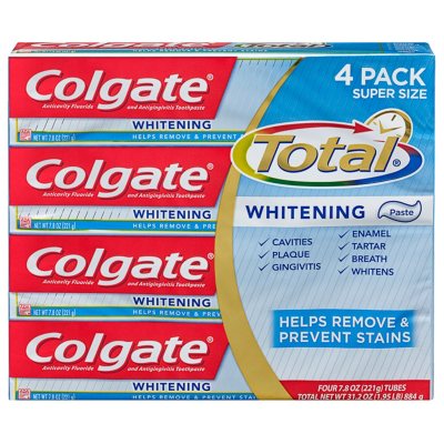 Colgate Total Whitening Toothpaste (7.8 oz., 4 pk.) - Sam's Club