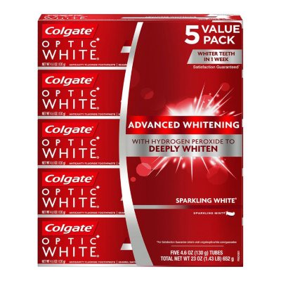 Colgate Optic White Sparkling White Toothpaste, Sparkling Mint (4.6 oz ...