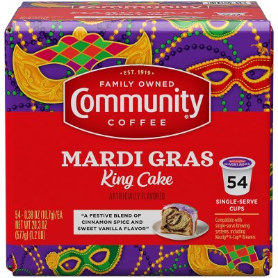 community coffee mardi gras king cake k cups