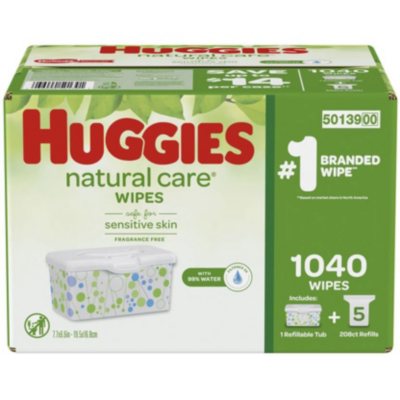 huggies baby natural care wipes club wipe fragrance refill ct 1040 sam count sams samsclub