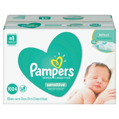 Pampers Sensitive Baby Wipes (1024 ct.) - Sam's Club