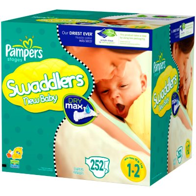 Pampers Swaddlers, Size 1-2 (up to 15 lbs.), 252 ct. - Sam's Club