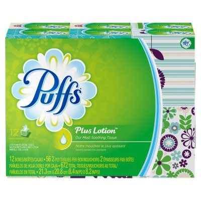 Puffs Plus Lotion Facial Tissue (12 cubes 56 ct.) - Sam's Club