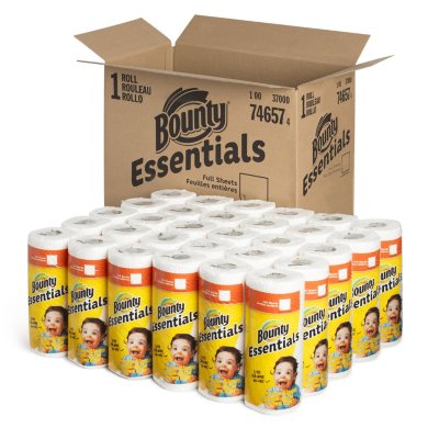 Bounty Essentials Paper Towels, 40 Sheets Roll, 30 Rolls Carton - Sam's 