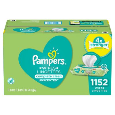 Pampers Unscented Baby Wipes, Complete Clean (1152 ct.) - Sam's Club