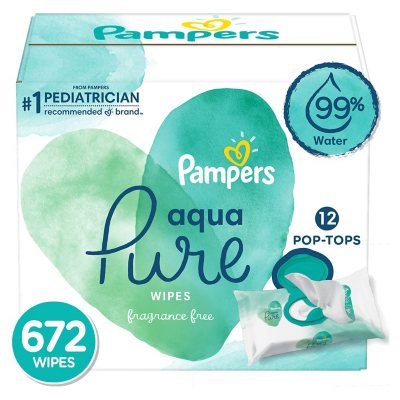 Pampers Aqua Pure Baby Wipes (672 ct.) - Sam's Club