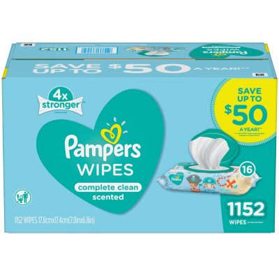 Pampers Scented Baby Wipes, Complete Clean (1152 ct.) - Sam's Club
