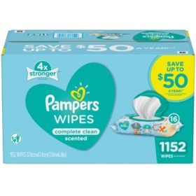 Pampers Scented Baby Wipes, Complete Clean (1152 ct.) - Sam's Club