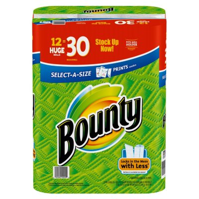 Bounty Select-A-Size Prints Paper Towels (12 Rolls) - Sam's Club