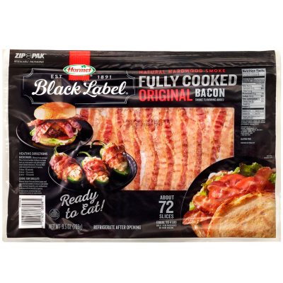 Hormel Black Label Fully Cooked Bacon (9.5 oz., 72 ct.) - Sam's Club