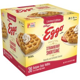 Kellogg's Eggo Strawberry Shortcake Belgian Waffle (36 ct.) - Sam's Club