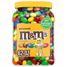 M&M's Peanut Chocolate Candy, Plastic Pantry Size Jar (62 oz.) - Sam's Club