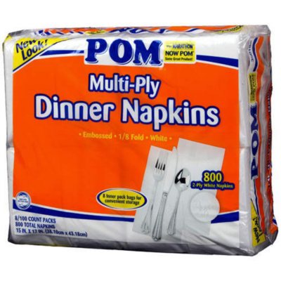 pom 800ct napkins ply dinner multi