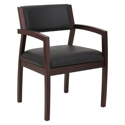 Alera Reception Lounge 500 Series Half Back Wood Guest Chair, Mahogany ...