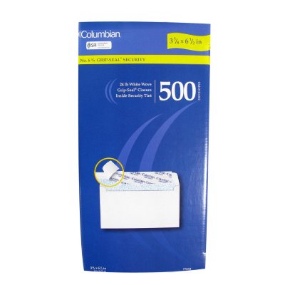 Columbian Grip-Seal Security Envelopes , No. 6, 500 Count ...