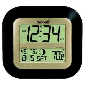 SkyScan Atomic Digital Clock- Black - Sam's Club