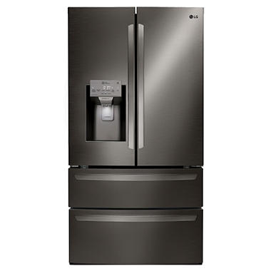 LG LMXS28626D 28 cu ft Ultra Large Capacity 4-Door French Door Refrigerator in Black Stainless Steel