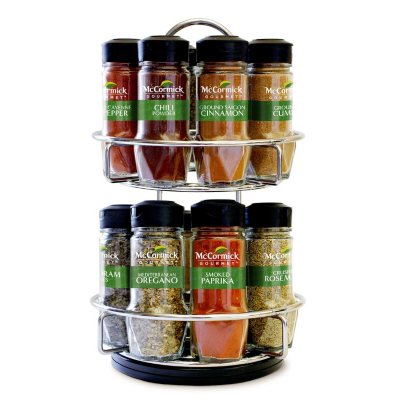 McCormick Gourmet Two Tier Chrome Spice Rack w/ 16 Spices & Herbs - Sam ...